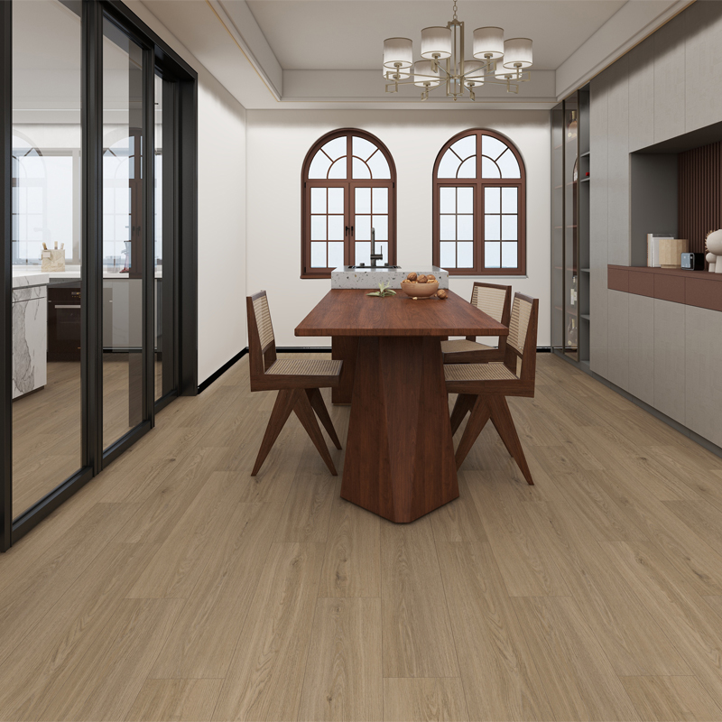 Flooring Laminate Frithsheasmhach in Uisce don Seomra Itheacháin Flooring Laminate Frithsheasmhach in Uisce don Seomra Itheacháin